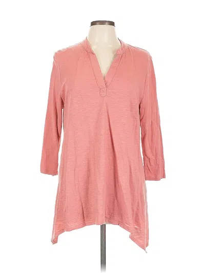 Pre-owned Chico's 3/4 Sleeve T-shirt In Pink