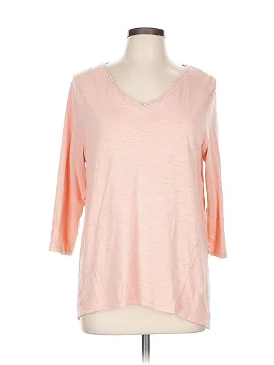 Pre-owned Chico's 3/4 Sleeve T-shirt In Pink