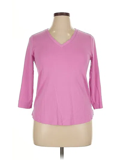 Pre-owned Chico's 3/4 Sleeve T-shirt In Pink