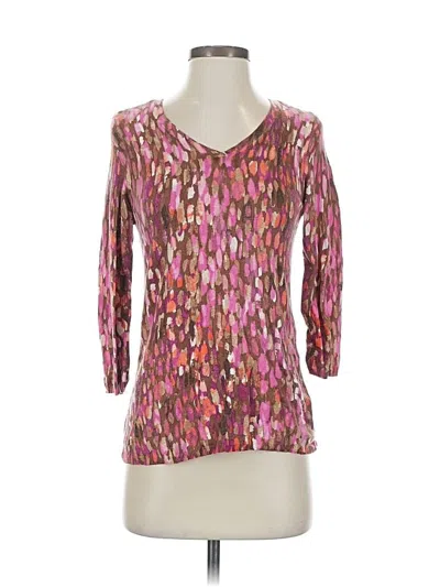 Pre-owned Chico's 3/4 Sleeve T-shirt In Pink