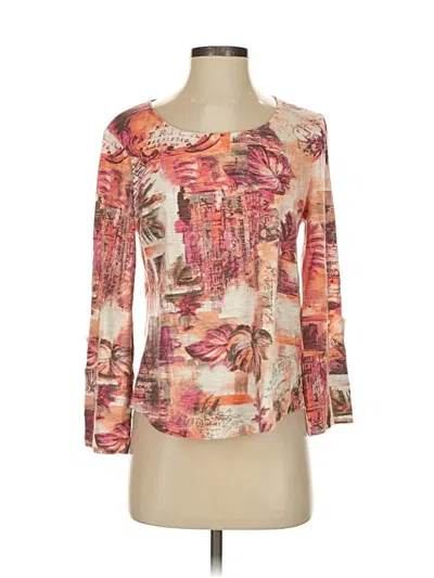 Pre-owned Chico's 3/4 Sleeve T-shirt In Pink