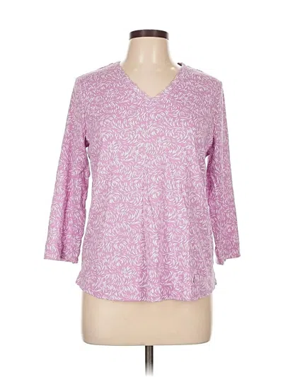 Pre-owned Chico's 3/4 Sleeve T-shirt In Pink