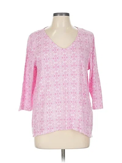 Pre-owned Chico's 3/4 Sleeve T-shirt In Pink