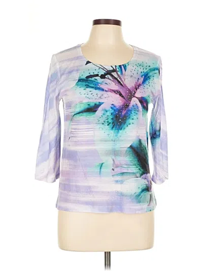 Pre-owned Chico's 3/4 Sleeve T-shirt In Purple