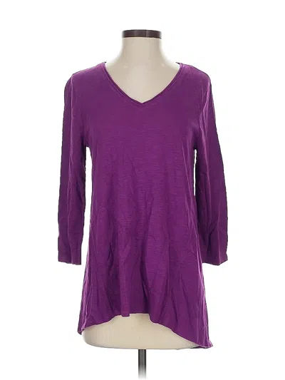 Pre-owned Chico's 3/4 Sleeve T-shirt In Purple