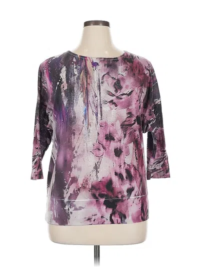 Pre-owned Chico's 3/4 Sleeve T-shirt In Purple