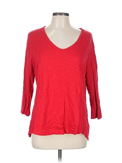Pre-owned Chico's 3/4 Sleeve T-shirt In Red