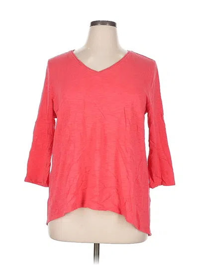Pre-owned Chico's 3/4 Sleeve T-shirt In Red