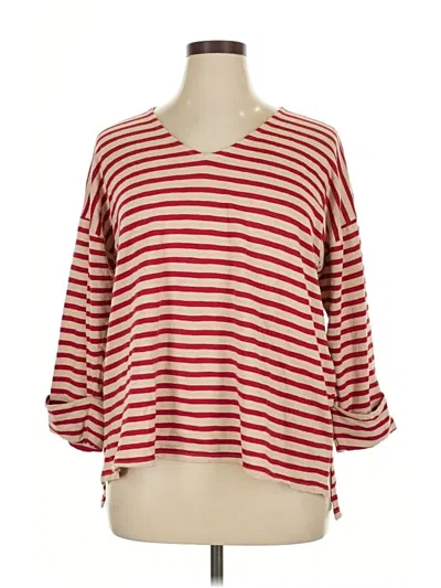 Pre-owned Chico's 3/4 Sleeve T-shirt In Red