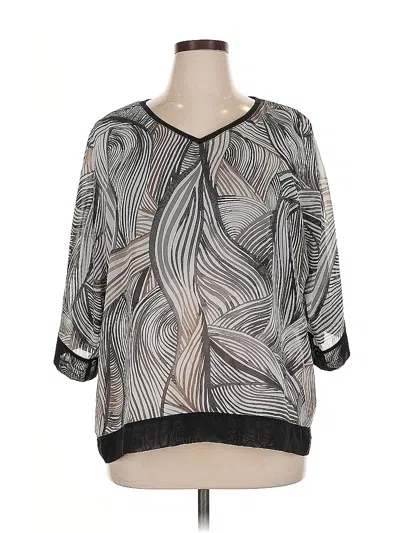 Pre-owned Chico's 3/4 Sleeve T-shirt In Silver