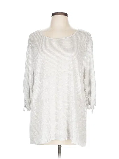 Pre-owned Chico's 3/4 Sleeve T-shirt In Silver