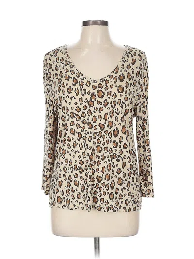 Pre-owned Chico's 3/4 Sleeve T-shirt In White