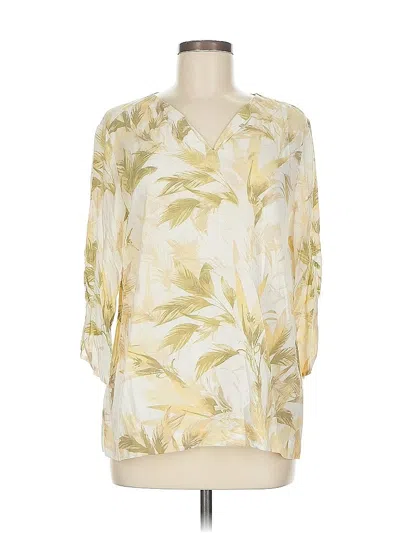 Pre-owned Chico's 3/4 Sleeve T-shirt In White