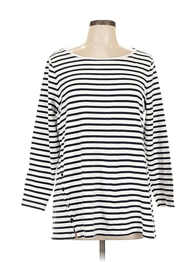 Pre-owned Chico's 3/4 Sleeve T-shirt In White