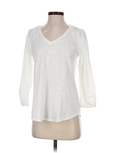 Pre-owned Chico's 3/4 Sleeve T-shirt In White