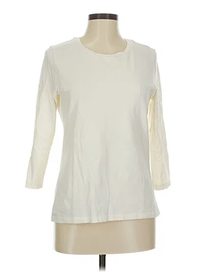 Pre-owned Chico's 3/4 Sleeve T-shirt In White