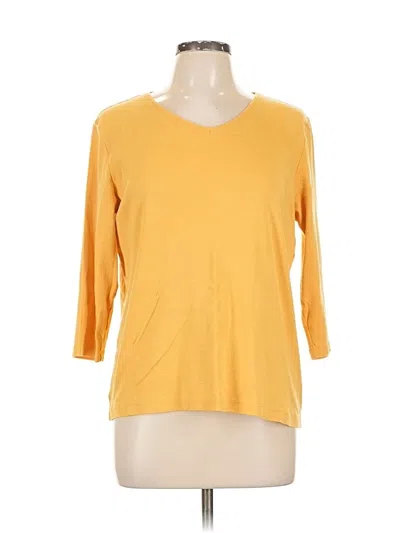 Pre-owned Chico's 3/4 Sleeve T-shirt In Yellow
