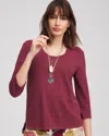 Chico's 3/4-sleeve Tee In Blackcurrant Size 12/14 |  In Blackcurrant
