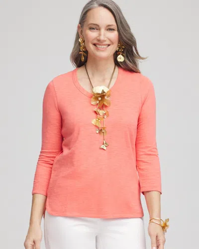 Chico's 3/4-sleeve Tee In Melon Mambo Size 20/22 |