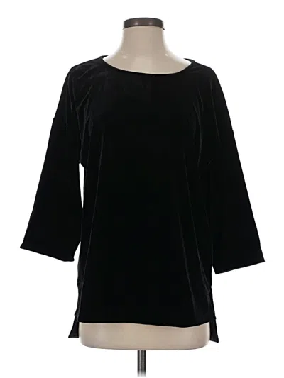Pre-owned Chico's 3/4 Sleeve Top Black Boatneck Tops