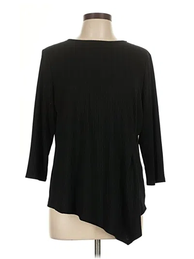 Pre-owned Chico's 3/4 Sleeve Top Black Boatneck Tops