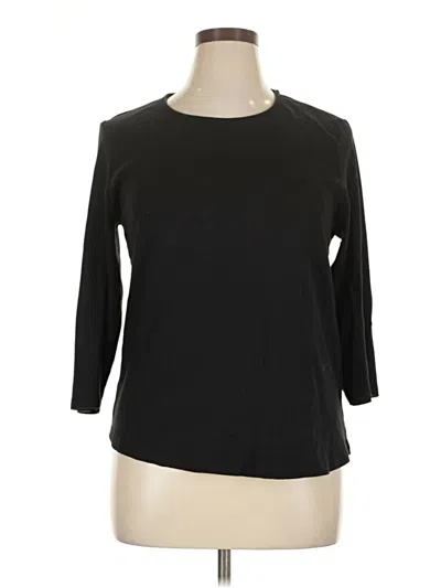 Pre-owned Chico's 3/4 Sleeve Top Black Boatneck Tops