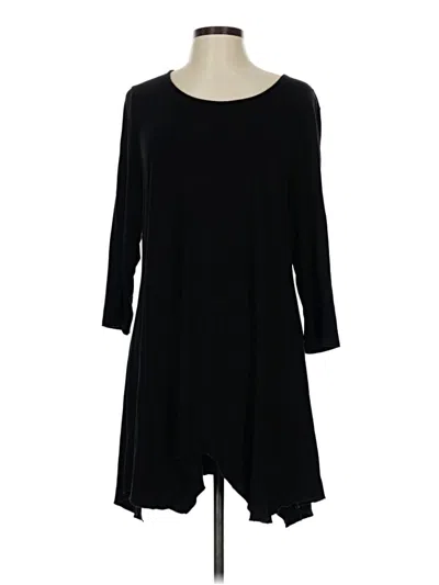 Pre-owned Chico's 3/4 Sleeve Top Black Boatneck Tops