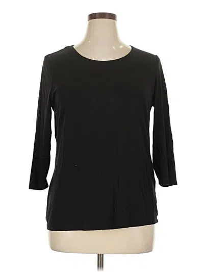 Pre-owned Chico's 3/4 Sleeve Top Black Boatneck Tops