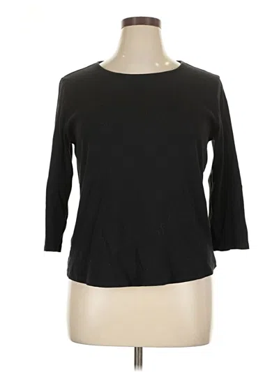 Pre-owned Chico's 3/4 Sleeve Top Black Boatneck Tops