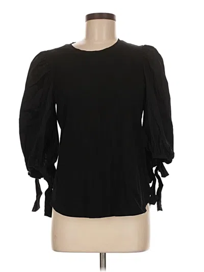 Pre-owned Chico's 3/4 Sleeve Top Black Boatneck Tops