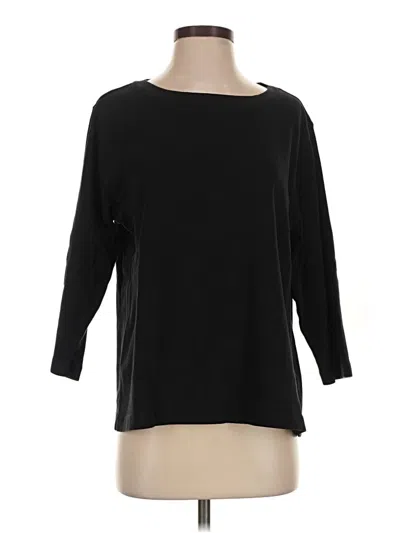 Pre-owned Chico's 3/4 Sleeve Top Black Boatneck Tops