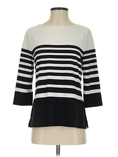 Pre-owned Chico's 3/4 Sleeve Top Black Boatneck Tops