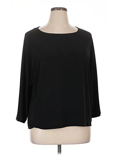 Pre-owned Chico's 3/4 Sleeve Top Black Boatneck Tops