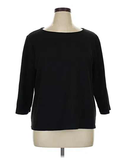 Pre-owned Chico's 3/4 Sleeve Top Black Boatneck Tops