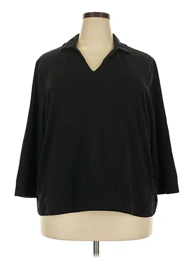 Pre-owned Chico's 3/4 Sleeve Top Black Cowl Neck Tops