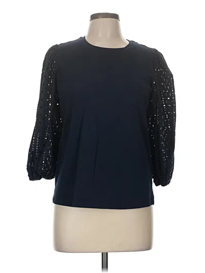 Pre-owned Chico's 3/4 Sleeve Top Black Crew Neck Tops
