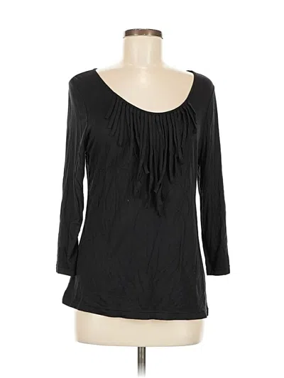 Pre-owned Chico's 3/4 Sleeve Top Black Scoop Neck Tops