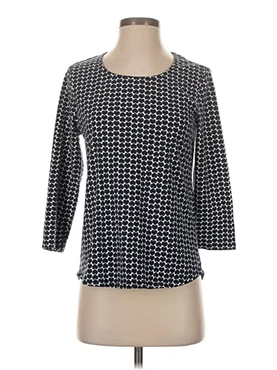 Pre-owned Chico's 3/4 Sleeve Top Black Square Neckline Tops