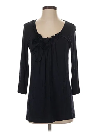 Pre-owned Chico's 3/4 Sleeve Top Black Sweetheart Neckline Tops