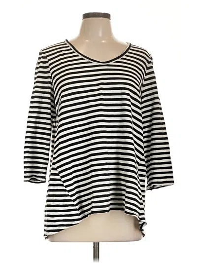 Pre-owned Chico's 3/4 Sleeve Top Black V Neck Tops