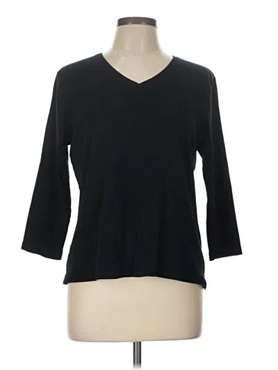 Pre-owned Chico's 3/4 Sleeve Top Black V-neck Tops