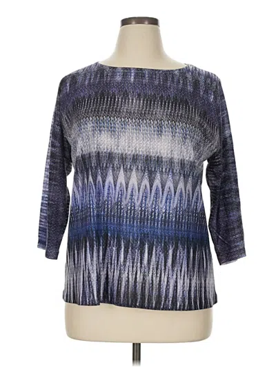 Pre-owned Chico's 3/4 Sleeve Top Blue Boatneck Tops