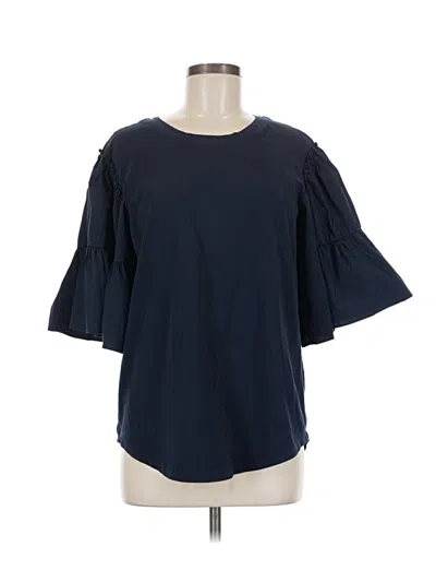 Pre-owned Chico's 3/4 Sleeve Top Blue Boatneck Tops