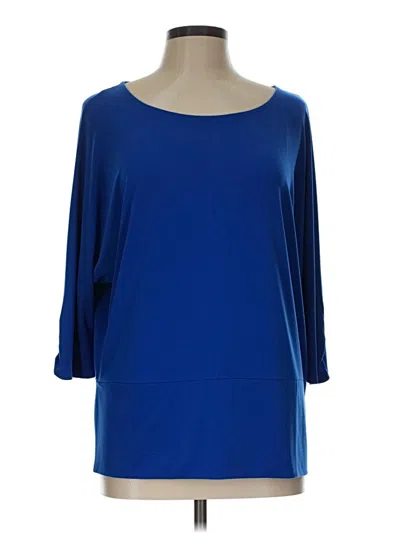 Pre-owned Chico's 3/4 Sleeve Top Blue Boatneck Tops