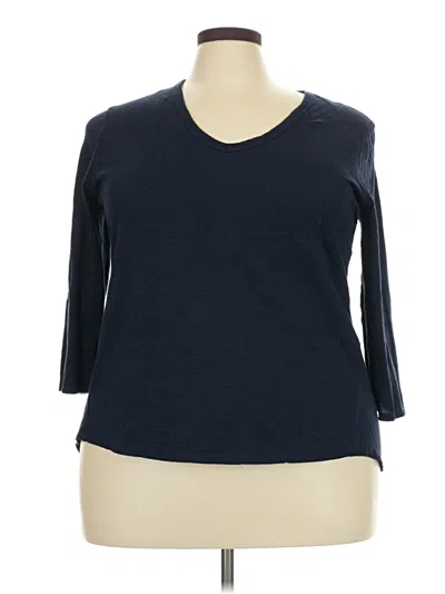 Pre-owned Chico's 3/4 Sleeve Top Blue V-neck Tops