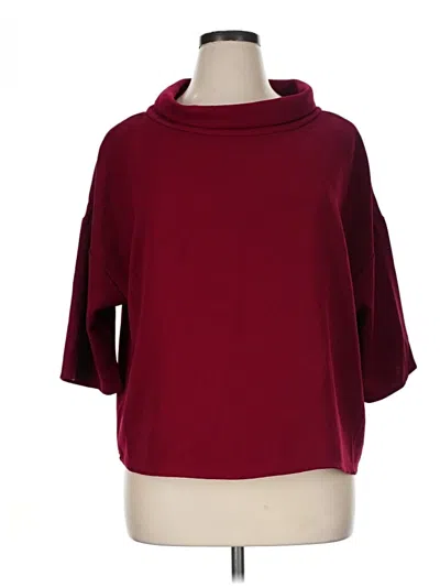 Pre-owned Chico's 3/4 Sleeve Top Burgundy Cowl Neck Tops