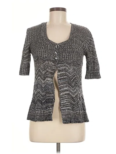 Pre-owned Chico's 3/4 Sleeve Top Gray Sweetheart Neckline Tops