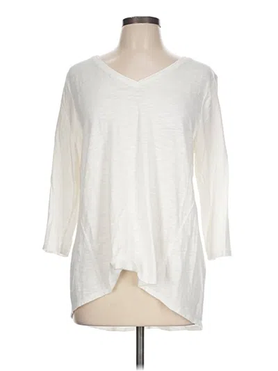 Pre-owned Chico's 3/4 Sleeve Top Ivory V-neck Tops
