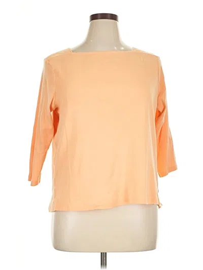 Pre-owned Chico's 3/4 Sleeve Top Orange Boatneck Tops