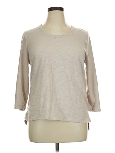 Pre-owned Chico's 3/4 Sleeve Top Tan Boatneck Tops